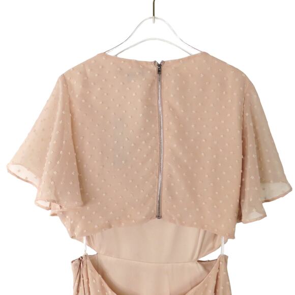 Lulus Deep in My Heart Blush Swiss Dot Cutout Maxi Dress Pink Formal Gown Large - Picture 8 of 13